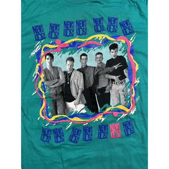 VTG New Kids on the Block 1989 90s Sold Out Tour Single Stitch T-Shirt Sz L EUC - Picture 2 of 14